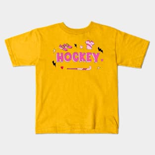 Hockey Text  beautiful pattern Kids T-Shirt